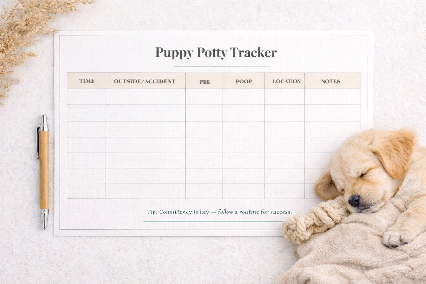 Puppy Potty Training Tracker